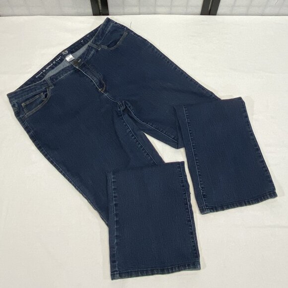 Westport 62 Signature Slimming High Rise 18W Stretch Boot Cut Denim Jeans Dark - Picture 8 of 11